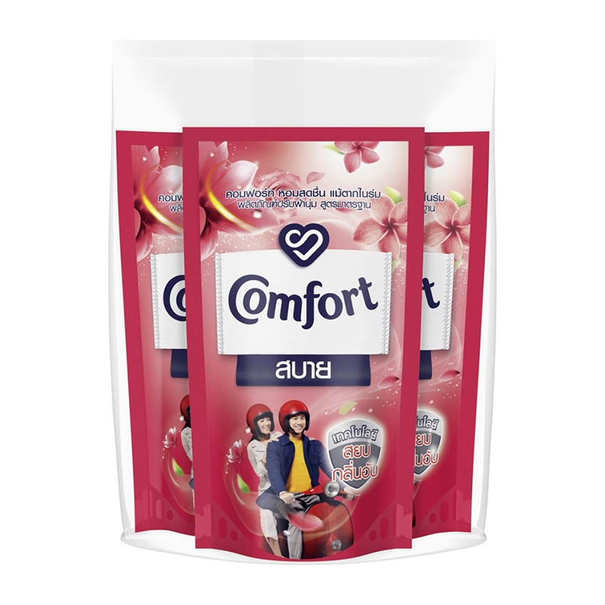 คอมฟอร์ท ผลิตภัณฑ์ปรับผ้านุ่ม สูตรมาตรฐาน สีแดง 500 มล. (แพ็ค 3 ถุง) COMFORT SOFTENER DILUTE RED 500 ML PACK 3