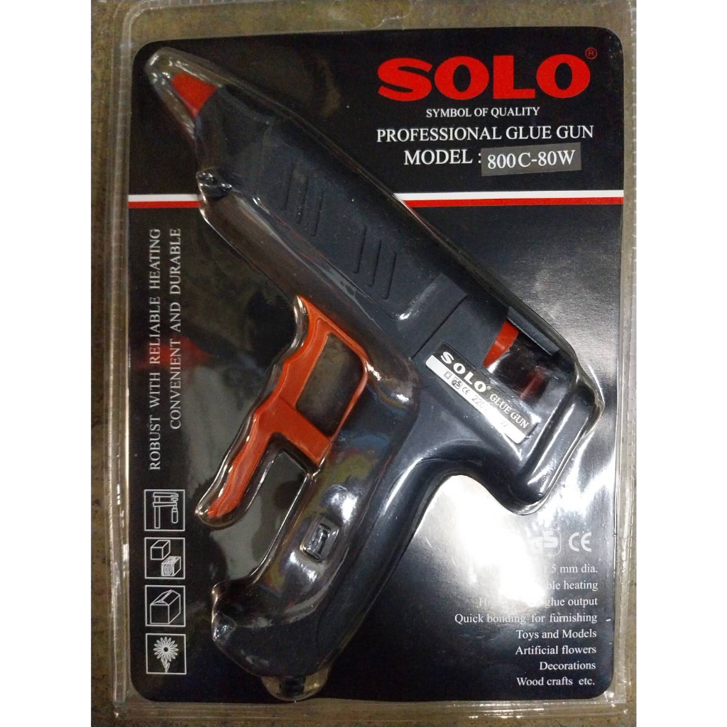 SOLO ปืนยิงกาว ปืนยิงกาวไฟฟ้า แท่งใหญ่(11x450mm) ขนาดกำลังไฟ 80 w SOLO รุ่น 800N -80W รุ่นใหม่