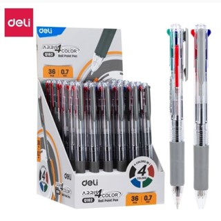 Deli ปากกาลูกลื่น ARRIS 4 สี ใน 1 ด้าม Ball Point Pen Q182 ขนาด 0.7 มม.