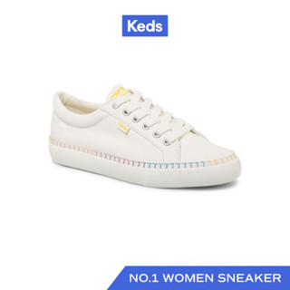 KEDS รองเท้าผ้าใบ แบบผูกเชือก รุ่น JUMP KICK WHIPSTITCH FOXING สีครีม ( WF66305 )