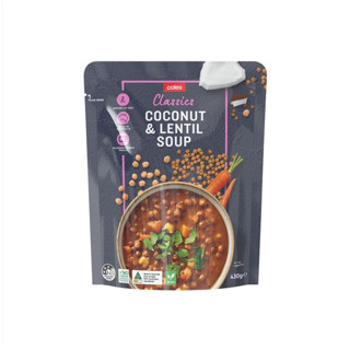 Coles - Classic coconut&amp;lentil soup pouch430g