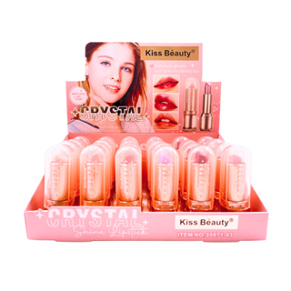 ลิปสติก Kiss Beauty Crystal Shine Lipstick 35971-03 ลิปกลอส บำรุงริมฝีปากนุ่ม ชุ่มชื้นและเปล่งปลั่ง มันวาวดูสดใส ลิป