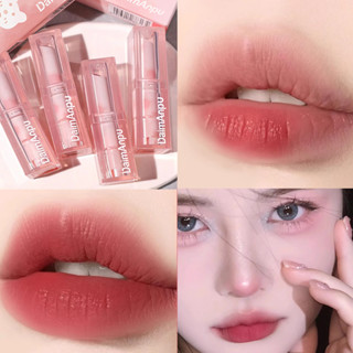 🌸พร้อมส่ง🌸ลิปสติกเนื้อแมทกำมะหยี่ สีเเดงอิฐส้มอิฐ กันน้ำติดทนนาน Lipstickเครื่องสำอาง ลิปสติก