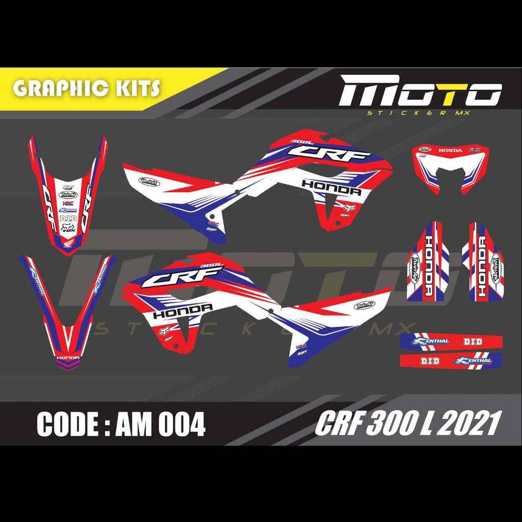 สติ๊กเกอร์วิบาก Honda CRF 300 L 2021 ทั้งคัน Graphic kit สติ๊กเกอร์เคลือบเงา สุดคุ้ม