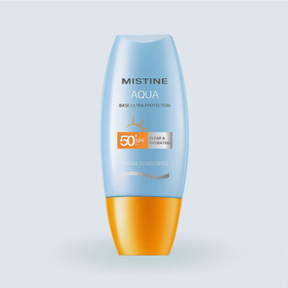 Mistine Aqua Base Sun UV Facial cram SPF 50 PA+++ 40mlครีมกันแดดผิวหน้า หน้าไม่เหนอะ ไม่หนัก ไม่หนา ไม่วอก กระจ่างใสตลอด