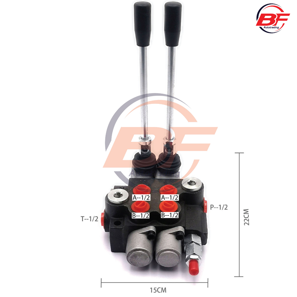 คอนโทรลวาล์ว  คอนโทรลไฮดรอลิก 2 แกน ขนาด 4หุน  คอนโทรลรถไถ รุ่น2แกน สำหรับ รถไถ คูโบต้า  ยันม่าร์ - รูปที่ 3