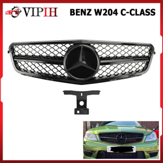 กระจังหน้า Mercedes-Benz W204 C Class C180 C200 C230 C250 C280 C300 C350 08-14 สีดำเงา