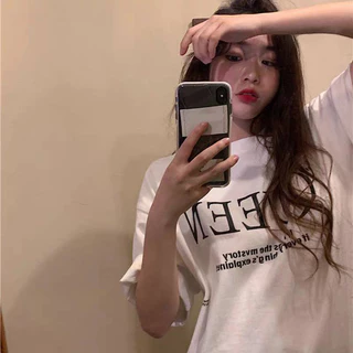 MKLเสื้อยืด คอกลม ลายอักษร QUEEN ⚡️ ⚡️ แขนสั้น ผ้านิ่ม เสื้อยืดแฟชั่น สไตล์เกาหลี #9652