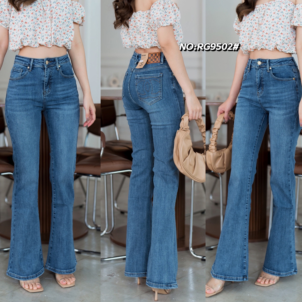 RG9502# กางเกงยีนส์ขาม้ายาว