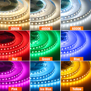ไฟเส้น หลายสี LED 2835 นำไฟตกแต่ง ไฟปีใหม่ ไฟเส้นสายยาว ไฟติดห้อง ยืดหยุ่น 12V 24V เปลี่ยนฟรี มี 9 สี ให้เหลือก 5M/ 10M