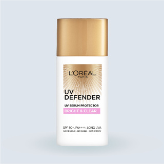 Loreal UV Defender Bright &amp; Clear (50ml)ปกป้องริ้วรอยแห้งวัยจากแสงแดด เพื่อผิวดูกระจ่างใส ด้วยไนอาซินาไมด์