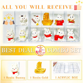 💥รับทั้ง 3 เซ็ต แถมฟรี กล่องอะคริลิคใส 10 ช่อง | Auspicious Mythical Glory Rabbits |   น้องกระตุ่ย ต้อนรับมงคลปีเถาะ