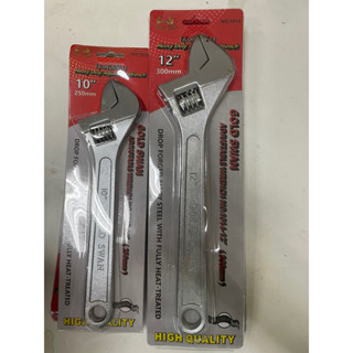 ประแจเลื่อน 10 / 12 นิ้ว แพคแผง gold swan กุญแจเลื่อน ประแจ  Adjustable Wrench