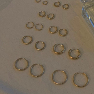 (หนา1.6mm) basic stainless hoops ต่างหูห่วงสเตนเลส