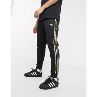 ADIDAS Jogging pants กางเกงวอร์มสีดำแถบทองแท้ป้ายห้อย