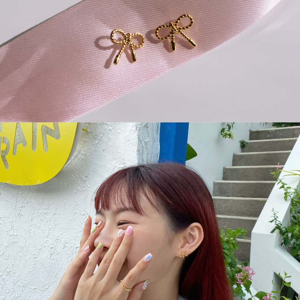 ต่างหู ivowly-Ribbon ต่างหูโบว์ design น่ารัก