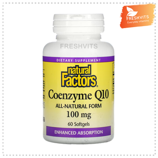 Natural Factors ,Coenzyme Q10 ALL-NATURAL FORM,100mg 60 Softgels