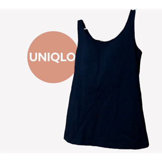 UNIQLO x Airism x M สีดำ เสื้อกล้ามมีบราในตัว สภาพ 60% อก 30-33 ยาว 22 code :6193