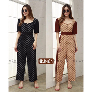 ✅ซิปหน้า ✅จั๊มสูทสาวอวบ อก 38-44 จั๊มสูทสาวอวบ จั้มสูทซิปหน้า jumpsuit plussize