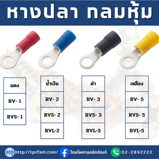 หางปลากลมหุ้ม  RV, RVS, RVL  มีหลากหลายขนาด ตั้งแต่ 1-3.2 จนถึง 5-12   (จำหน่าย25ตัว)