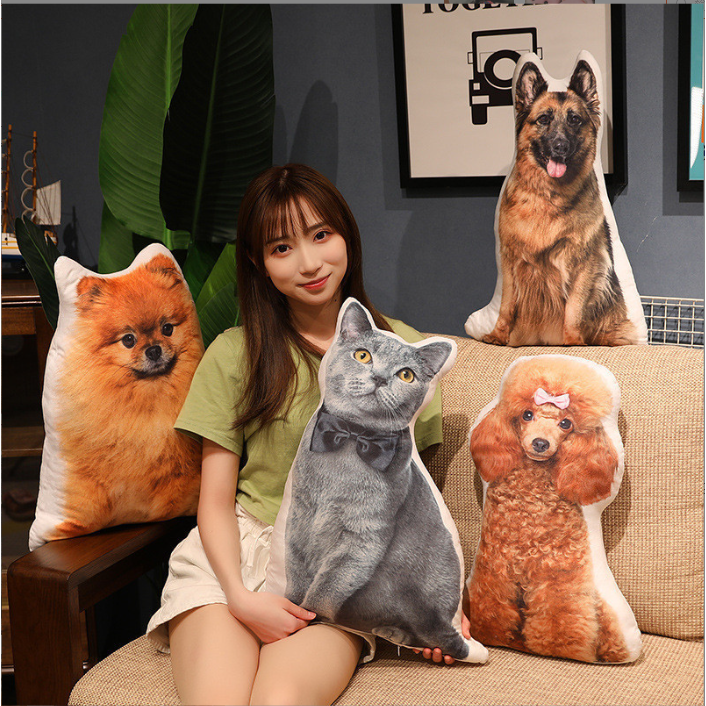 (🇹🇭พร้อมส่ง)ตุ๊กตาแมว ตุ๊กตาหมา หมอนรูปแมว/หมา3D เหมือนตัวจริงเลย 50cm พร้อมส่ง