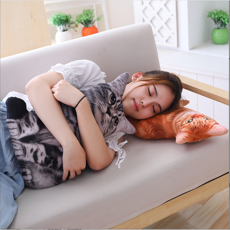 (🇹🇭พร้อมส่ง)ตุ๊กตาแมว ตุ๊กตาหมา หมอนรูปแมว/หมา3D เหมือนตัวจริงเลย 50cm พร้อมส่ง