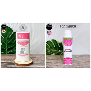 [Schmidts] Natural Deodorant, ROSE +VANILLA ผลิตภัณฑ์ระงับกลิ่นกายจากธรรมชาติ โรลออนสติ๊ก สเปรย์ดับกลิ่นกาย