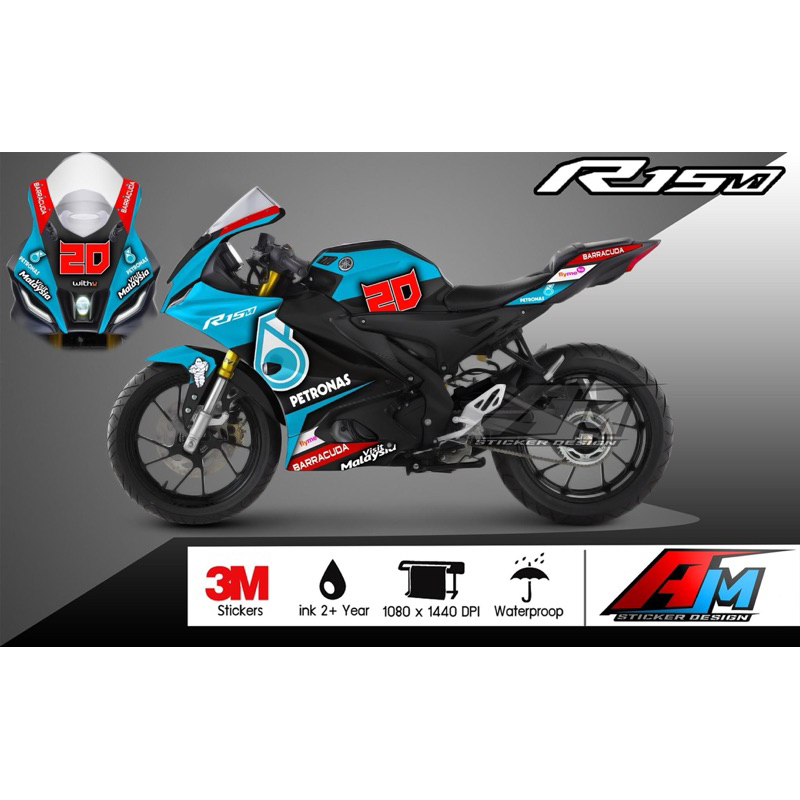 (Mr.AM) ชุดสติ๊กเกอร์ [เกรด Basic] Yamaha YZF-R15, R15M V4 2022 (PETRONAS)