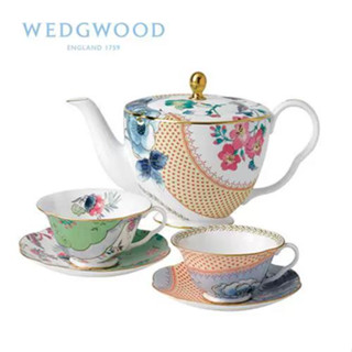 WEDGWOOD Weizhi Huohua Room Butterfly Tea Set Set Bone Porcelain Tea Pot Tea Cup Set 1 Pot 2 Cups