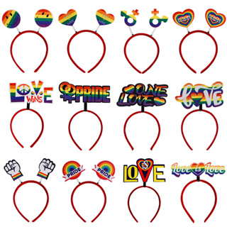 ที่คาดผมสีรุ้ง ที่คาดผม ทึ่คาดผมหลายสี ที่คาดผมแฟนซี เรนโบว์ หลากสี Rainbow Pride LGBT LGBBTQ+ Fancy Headband Prop