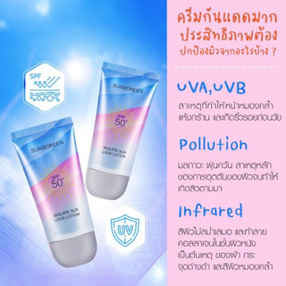 กันแดดนมวัว (หลอดฟ้า) สูตรใหม่ ปรับผิวขาวกระจ่างใส ป้องกันรังสียูวี SPF50+ กันน้ำกันเหงื่อ คุมความมัน