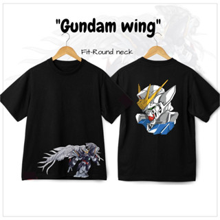 Gundam Wing สตูดิโอเสื้อยืดอะนิเมะ Wing Zero 1 Anime สไตล์อันเท่ Unisex ทำจากผ้า Cotton แฟชั่น