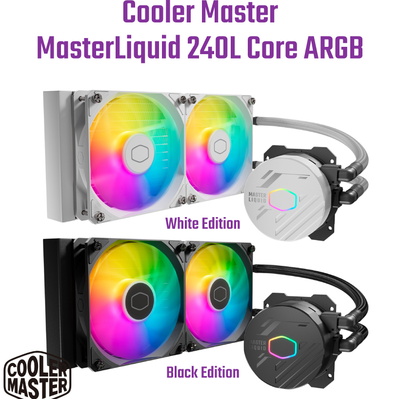 Cooler Master MasterLiquid 240L Core ARGB All In One Liquid CPU Cooler