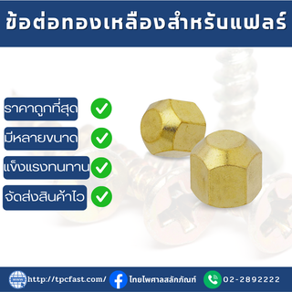 ข้อต่อทองเหลืองสำหรับแฟลร์แคพนัท(จำนวน5ตัว)  ข้อต่อทองเหลืองแคพนัท ข้อต่อ ข้อต่อทองเหลือง ข้อต่อแฟร์ ทองเหลืองเกรดดี