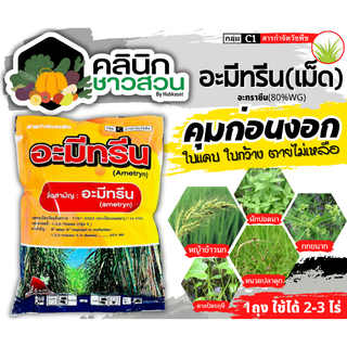 🥬 อะมีทรีน ตราช้างแดง (อะมีทรีน80%WG) บรรจุ 1กิโลกรัม คุมก่อน-หลังงอกหญ้าใบแคบ ใบกว้าง