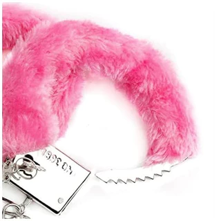 กุญแจมือ แฟนซี กุญแจมือของเล่น พร๊อพ ทอย จับกุม จับมือ ล็อคมือ Fuzzy Love Handcuffs Police Toy Shackle Hand Lock