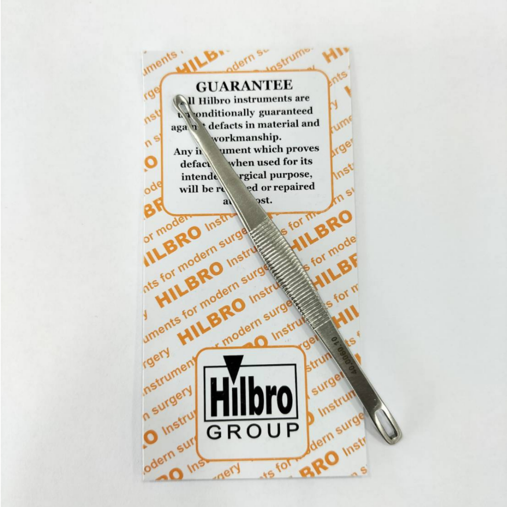 ที่กดสิวสเตนเลส comedone extractor ขนาด 10 cm.ยี่ห้อ Hilbro (ฟรีเข็มเจาะเปิดหัว)