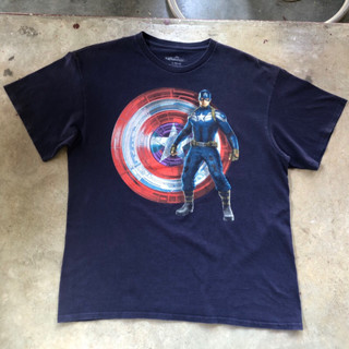 vtg.T-Shirt เสื้อภาพยนตร์ MARVEL CAPTAIN AMERICA THE WINTER SOLDIER MADE IN MEXICO Sz.L 100% COTTON