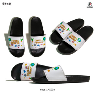 9FEB slide sandals รองเท้าแตะลาย earth รหัส ax038