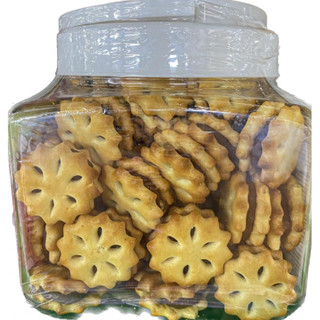 M&amp;K ขนมปังรูปมินิจักรทองไส้แยมสับปะรด l Mini Golden Pineapple Jam Biscuits ขนาด 450 กรัม