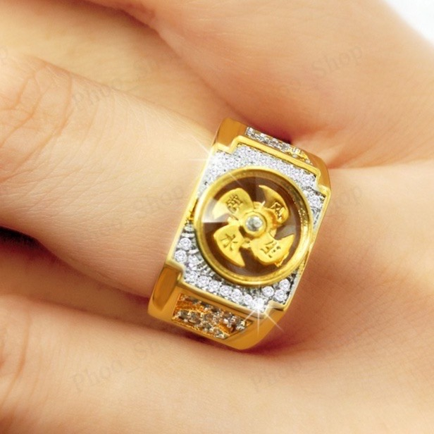 แหวน แชกงหมิว นำโชค แหวนกังหันหมุนได้ แหวนแชกงหมิวนำโชค กังหันล้อมเพชร CZ รุ่น 434 ☁️