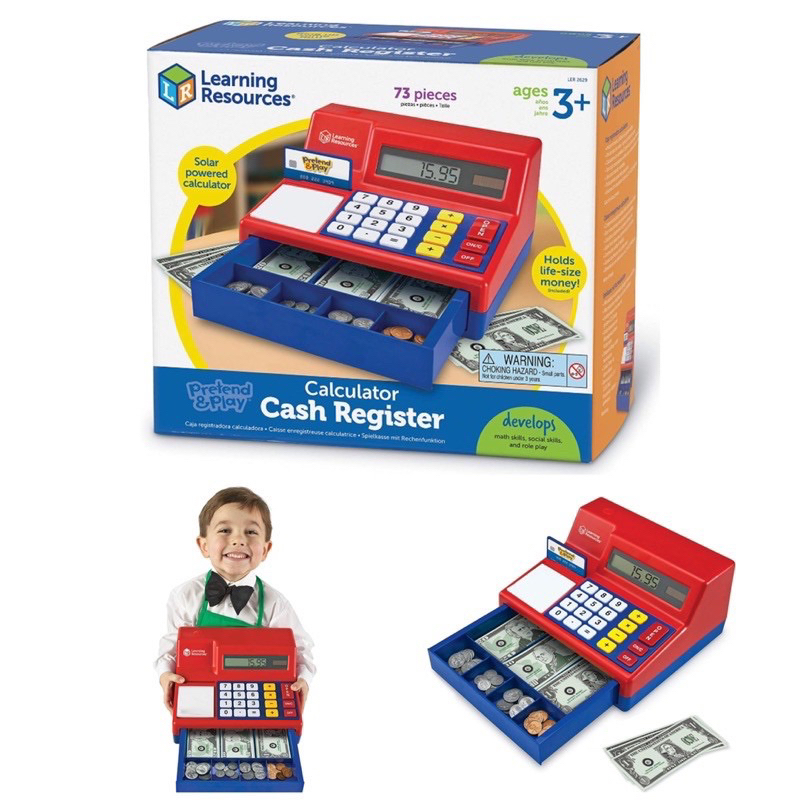 Learning Resources Calculator Cash Register ของเล่นจำลอง บทบาทสมมติ ของเล่น แคชเชียร์ เครื่องคิดเงิน