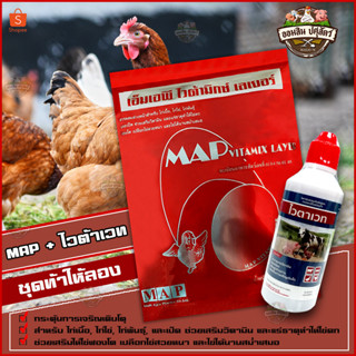 MAP ขนาด 1 กก.+ ไวต้าเวท 100 CC **ของแท้100% ล๊อตใหม่* วิตามินเสริมสำหรับ ไก่ไข่ ไก่เนื้อ ไก่พันธุ์ ไก่พื้นเมือง เป็ดไข่