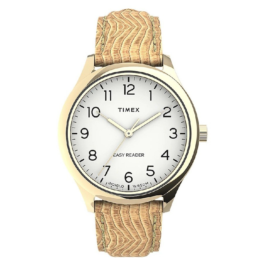 Timex TW2U81100 EASY READER นาฬิกาข้อมือผู้หญิง สีเบจ หน้าปัด 32 มม.