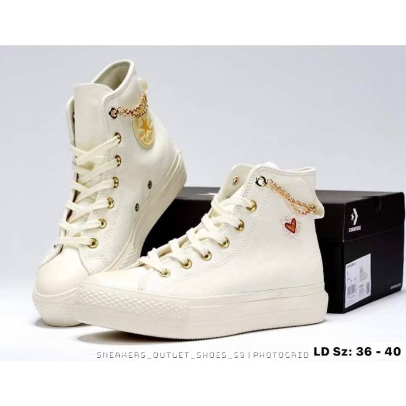 Converse Ctas Lift Valentines Day Hi Cream Women แท้ ส่งฟรี
