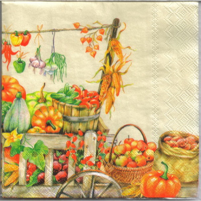 Pladao Napkin ภาพ เทศกาล วันเก็บเกี่ยว Harvest ร้านฟักทอง กระดาษ แนพกิ้น สำหรับงานศิลปะ เดคูพาจ decoupage ขนาด L 33x33