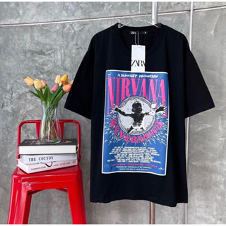 เสื้อยืดโอเวอร์ไซส์👉ผ้า Cotton รอบอก44-46นิ้ว NIRVANA