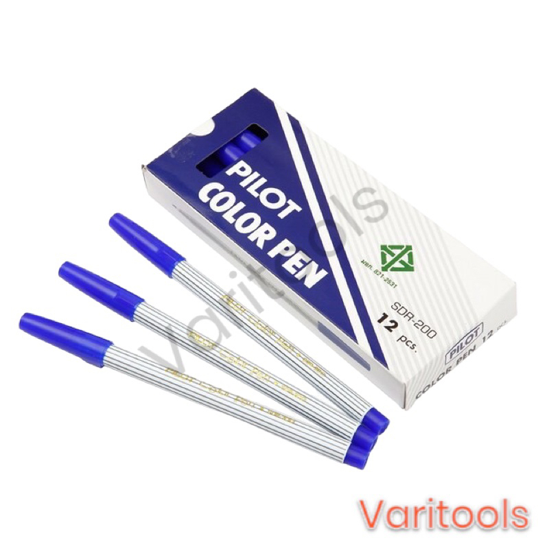 Pilot  [ยกกล่อง 12  แท่ง] ปากกาเมจิกหัวเดียว PILOT รุ่น SDR-200 สีดำ แดง น้ำเงิน