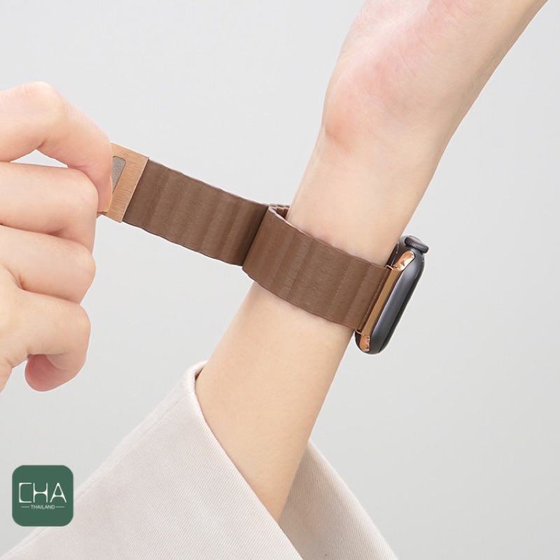 สายหนังลูกฟูก แบบเข็มใช้ได้กับ Watch 8 ultra 7 6 5 4 3 2 1 Size 40/41mm 44/45/49mm สาย smart watch