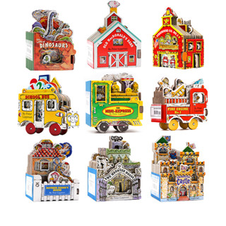 [หนังสือ เด็ก] School Bus, Truck, Train, Dinosaur, Fire Engine, Noah, Castle Mini Board book by Peter Lippman #baby